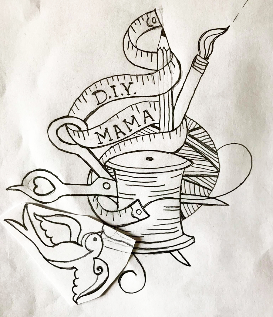 D.I.Y. Mama Sketch 2, © Shelly Arroyo