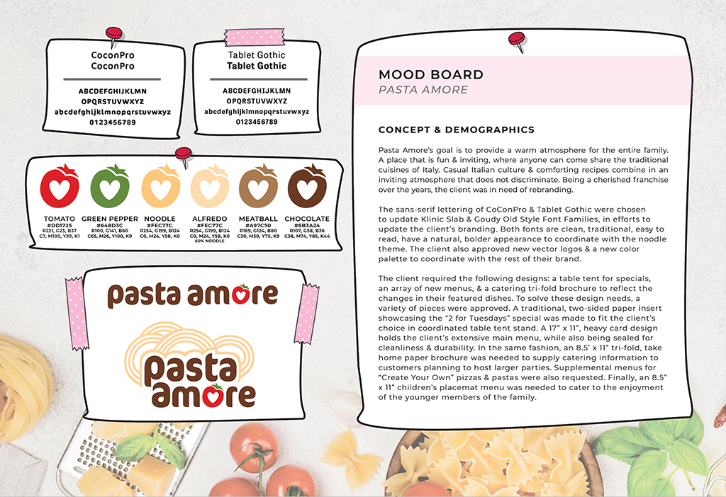 Pasta Amore Mood Board, © Shelly Arroyo