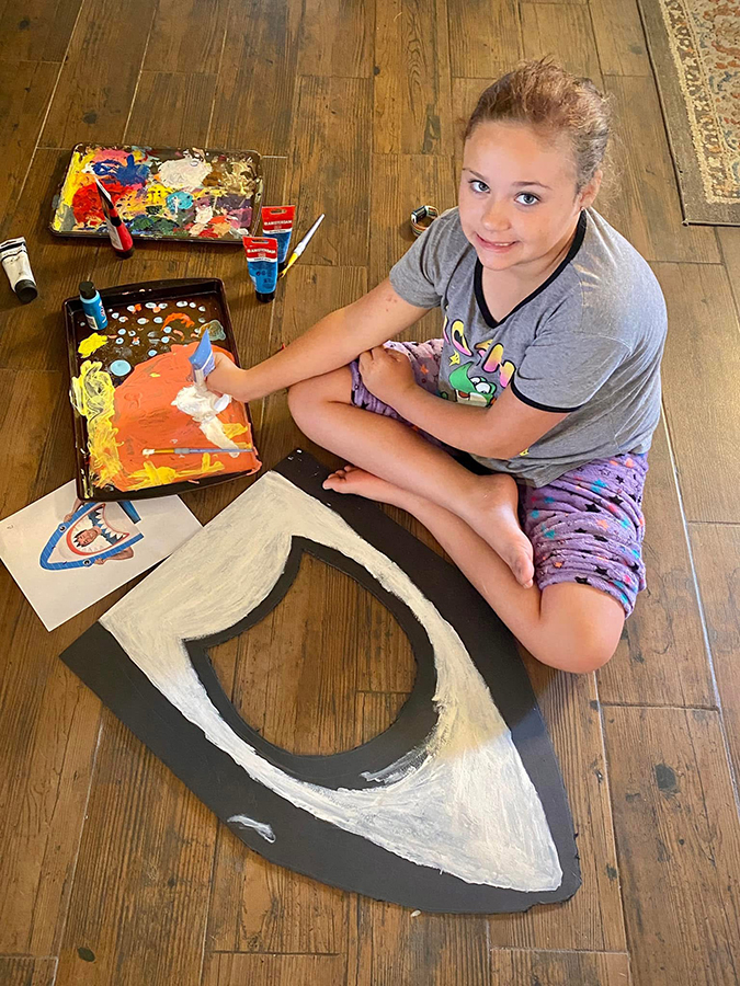 Mya doing what Mya does best, art. © Shelly Arroyo